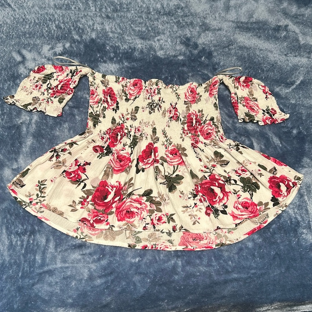 Ambiance White Floral Crop top